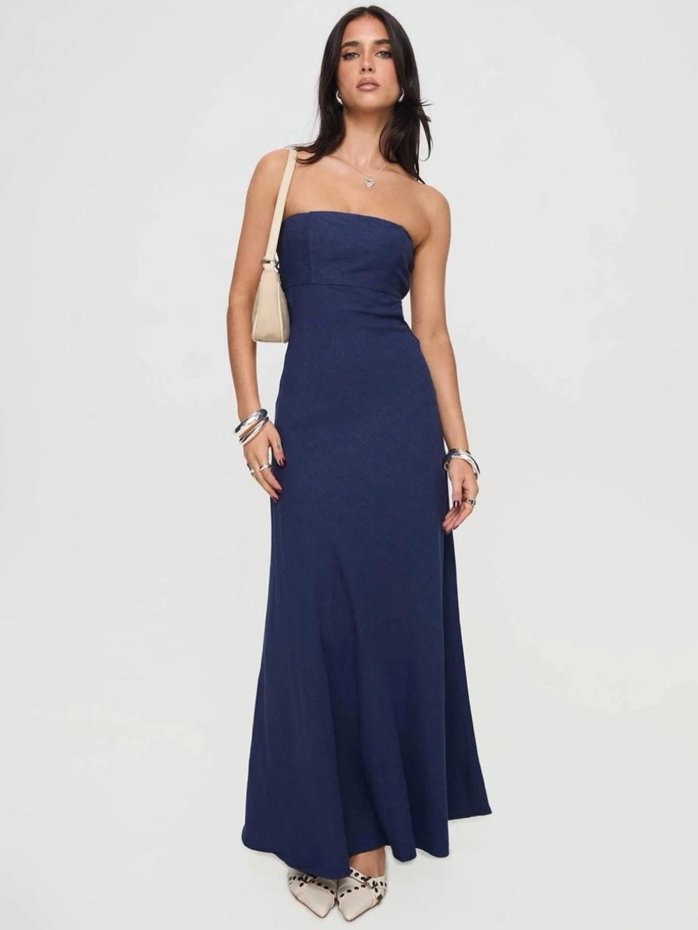 Princess Polly Strapless Navy Maxi Dress